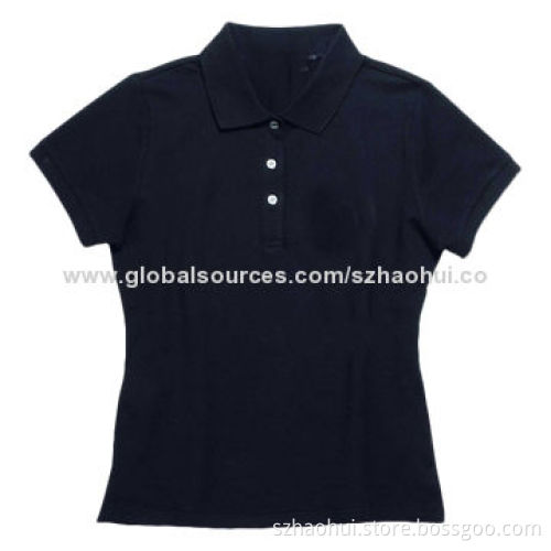 Women's Polo Shirt, Pique, Single Jersey, Body-fit Style